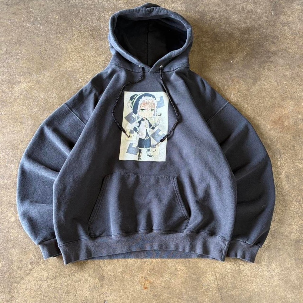 2000s Y2K anime graphic hoodie